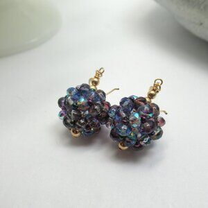 Handwoven UG beaded bead earrings
